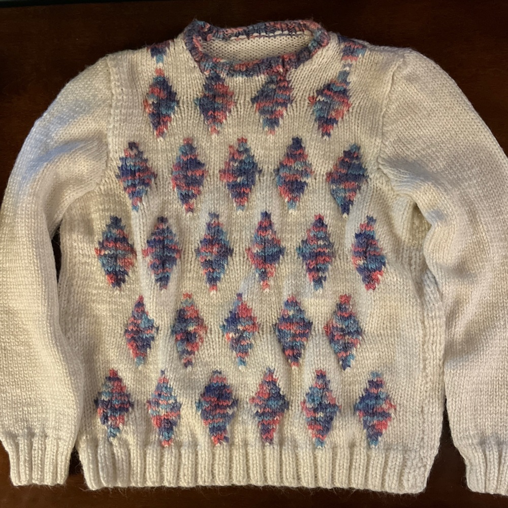 VTG Vintage Hand Knit Sweater Womens